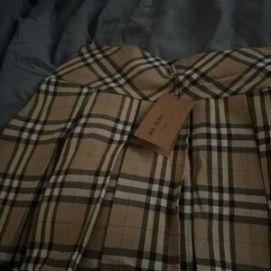 & Other Stories Tan Plaid A-Line Skirt